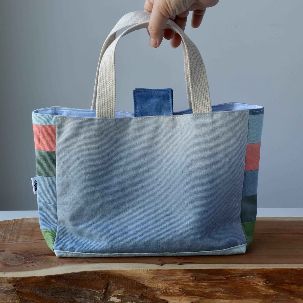 Aquarelle Project Basket - Hand-Dyed Organic Cotton, Blu & Verde - END OF COLLECTION-La Cave à Laine