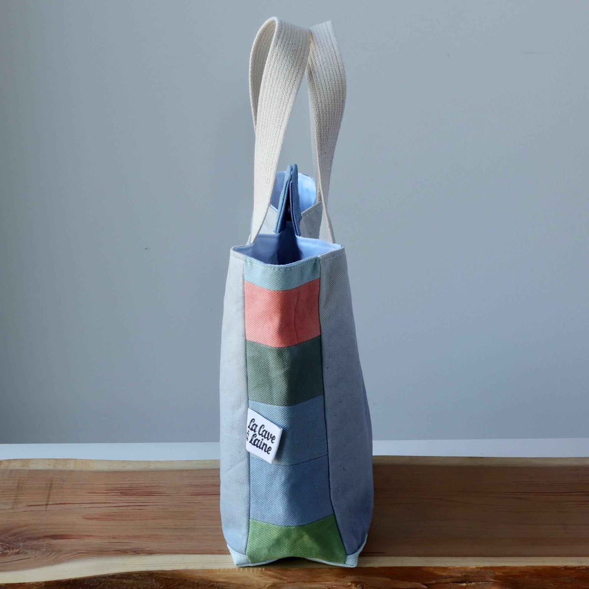 Aquarelle Project Basket - Hand-Dyed Organic Cotton, Blu & Verde - END OF COLLECTION-La Cave à Laine