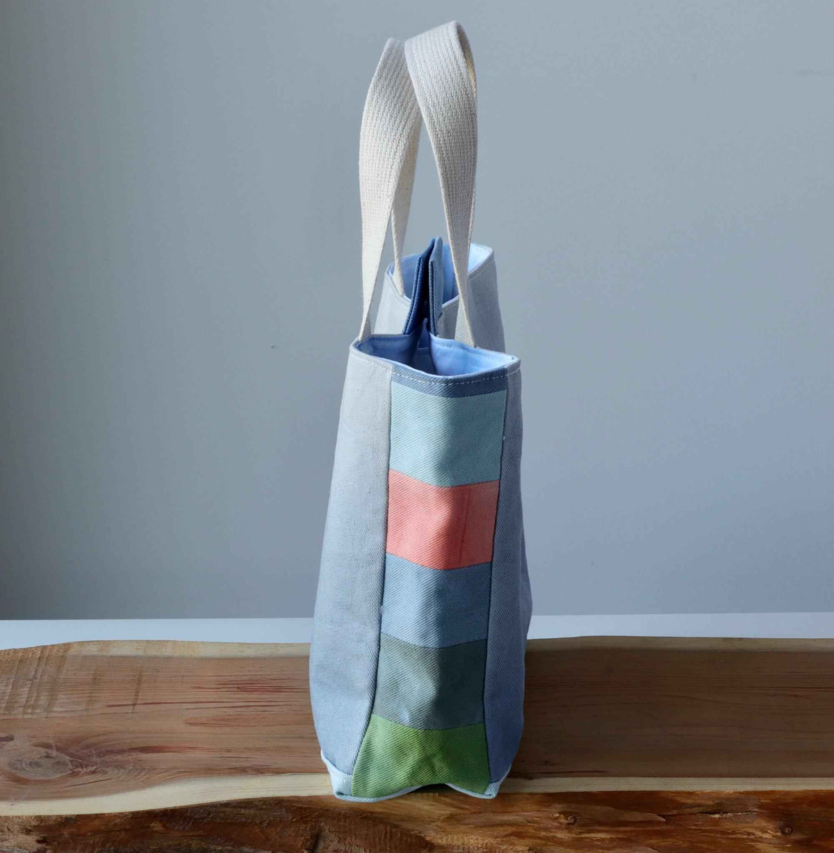 Aquarelle Project Basket - Hand-Dyed Organic Cotton, Blu & Verde - END OF COLLECTION-La Cave à Laine