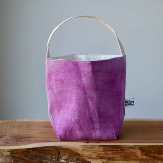 Aquarelle Project Bag - Hand-Dyed French Linen, Rosa Magenta - END OF COLLECTION-La Cave à Laine