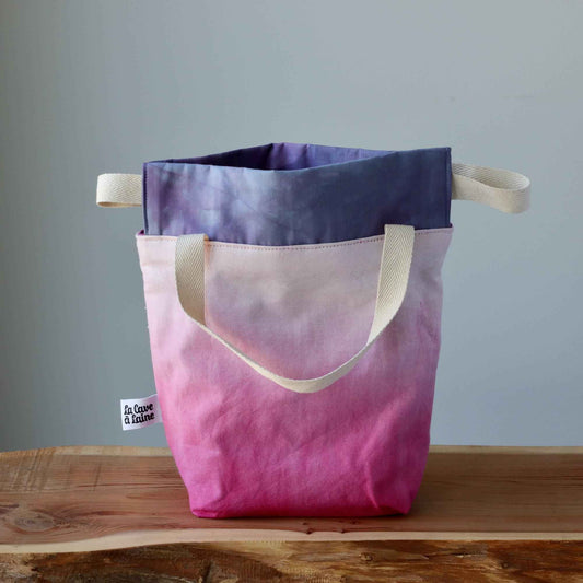 Aquarelle Project Bag, Ribbon - Hand-Dyed Organic Cotton, Rosa Cocomero - END OF COLLECTION-La Cave à Laine