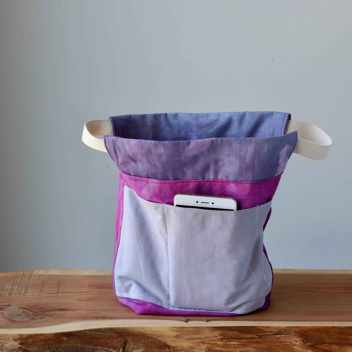 Aquarelle Project Bag, Ribbon - Hand-Dyed Organic Cotton, Rosa Cocomero - END OF COLLECTION-La Cave à Laine