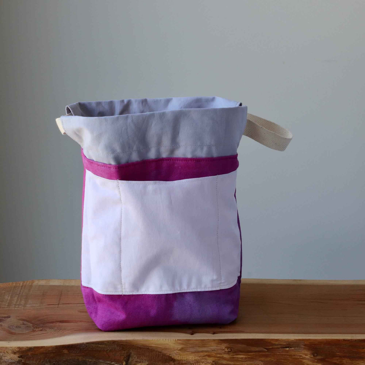 Aquarelle Project Bag, Ribbon - Hand-Dyed Organic Cotton, Lavanda-La Cave à Laine