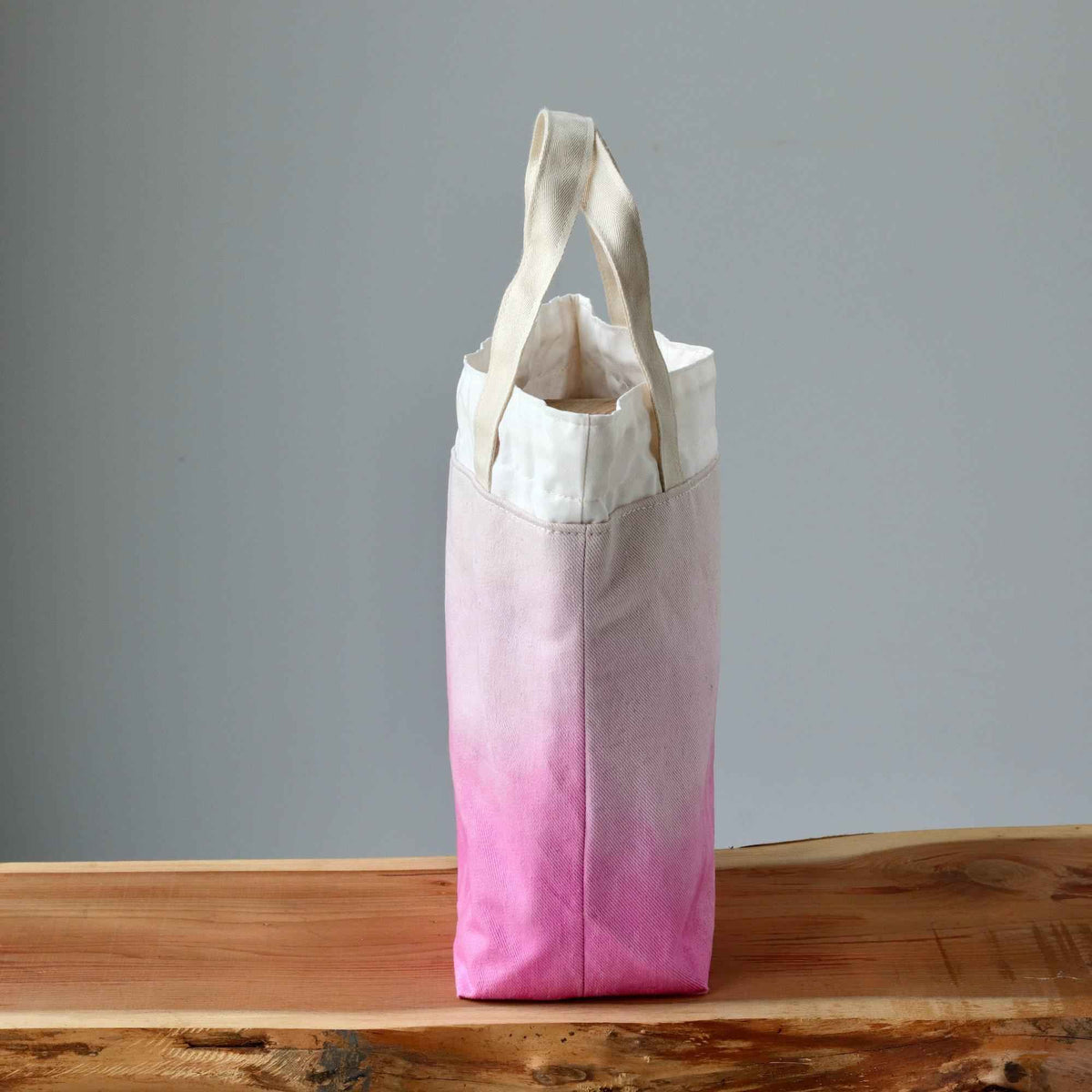 Aquarelle Project Bag - Hand-Dyed Organic Cotton, Rosa Fenicottero-La Cave à Laine
