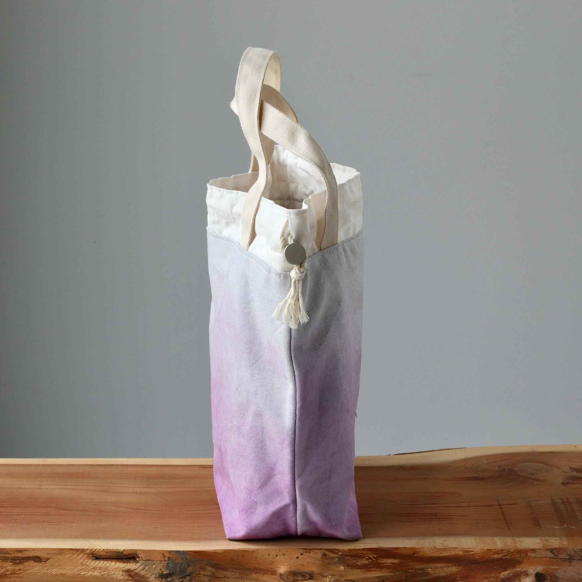 Aquarelle Project Bag - Hand-Dyed Organic Cotton, Viola-La Cave à Laine