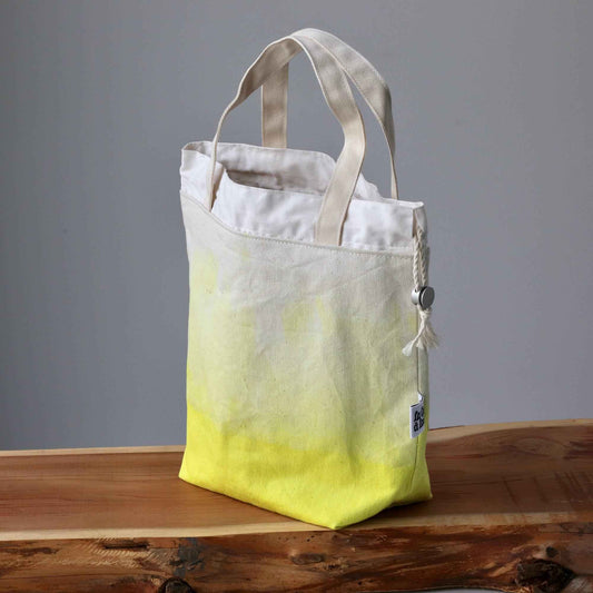 Aquarelle Project Bag - Hand-Dyed Organic Cotton, Giallo Limone-La Cave à Laine