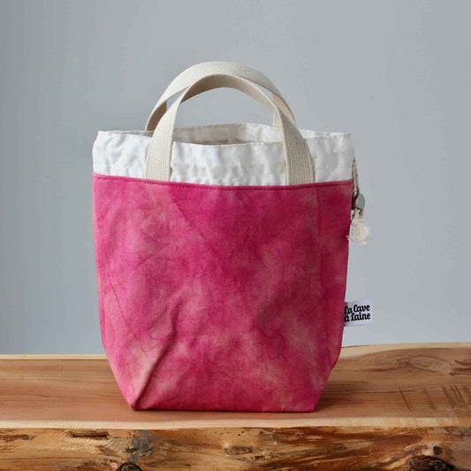 Aquarelle Project Bag - Hand-Dyed Organic Cotton, Sorbetto Rosa-La Cave à Laine