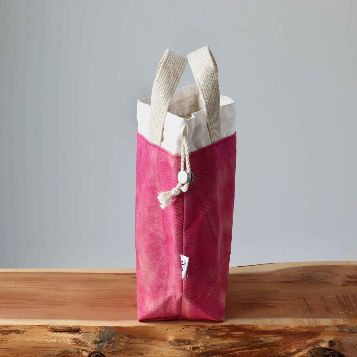 Aquarelle Project Bag - Hand-Dyed Organic Cotton, Sorbetto Rosa-La Cave à Laine