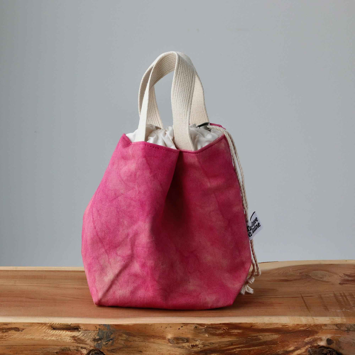 Aquarelle Project Bag - Hand-Dyed Organic Cotton, Sorbetto Rosa-La Cave à Laine