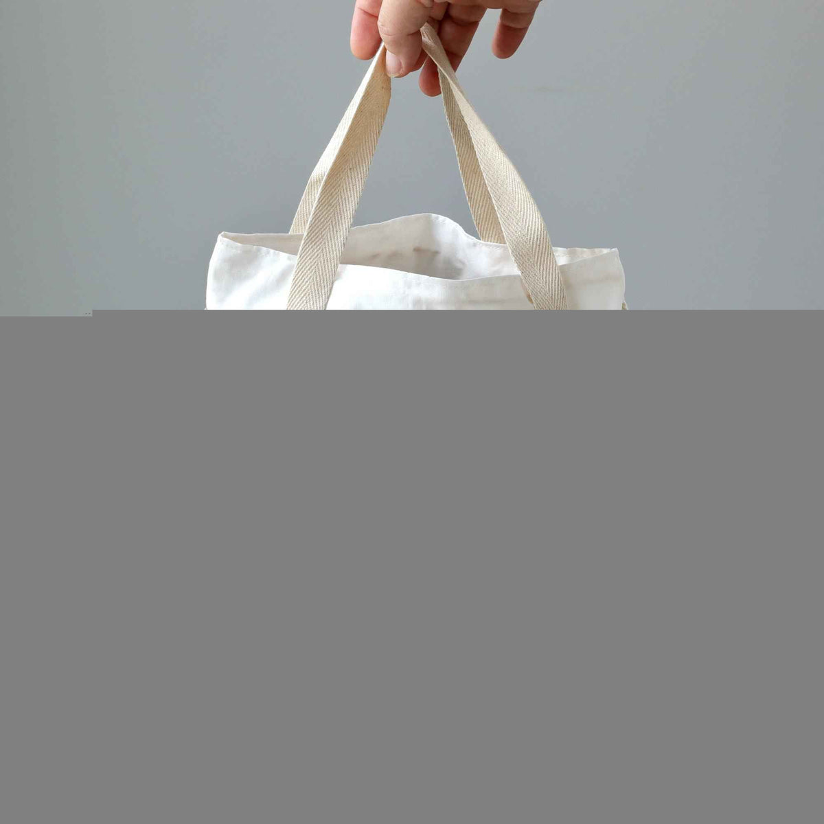 Aquarelle Project Bag - Hand-Dyed Organic Cotton, Grigio Cielo-La Cave à Laine