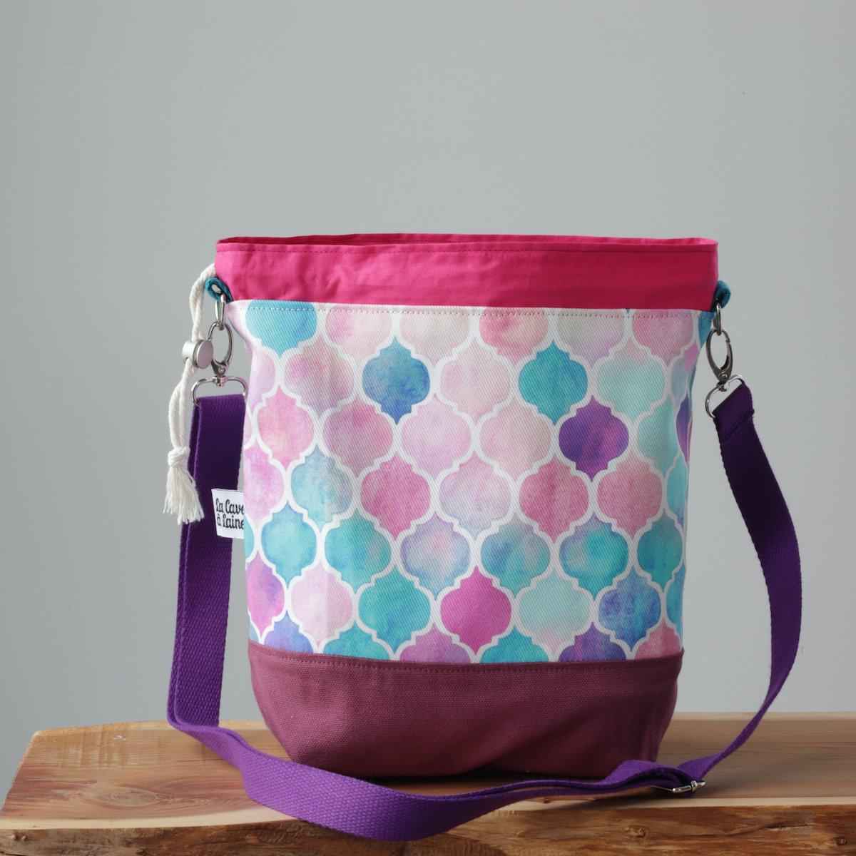 Zellige Project Bag - Crossbody, Pink-La Cave à Laine