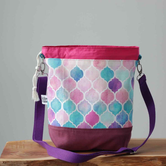 Zellige Project Bag - Crossbody, Pink-La Cave à Laine