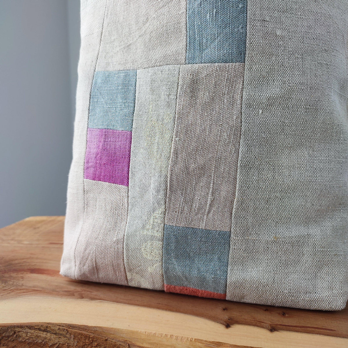 Handcrafted Canvas Bag - Linen SuperGioia - Pink and Flowers-La Cave à Laine
