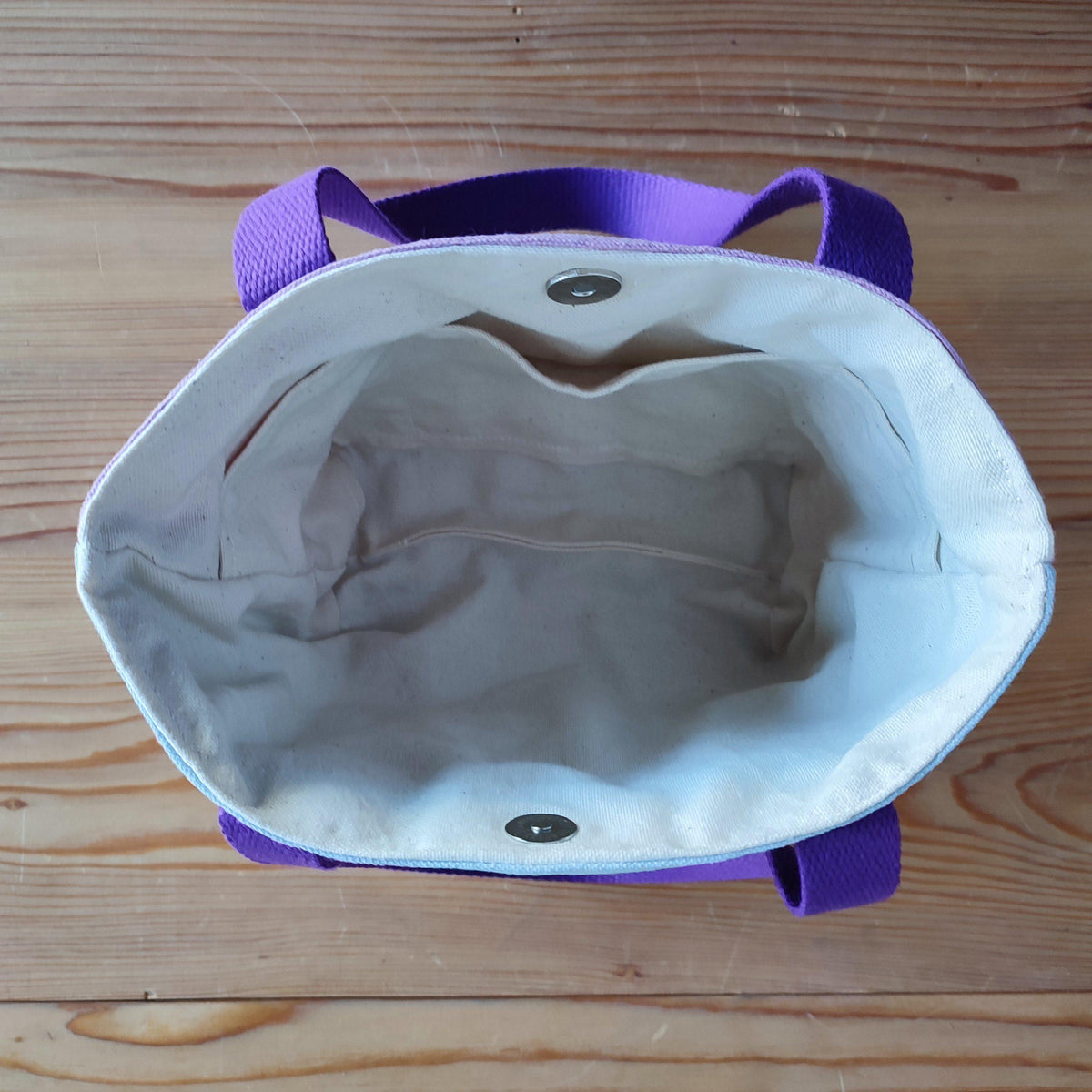 Handcrafted Canvas Bag - Hand-dyed and Patchwork Gioia - Double Pockets-La Cave à Laine