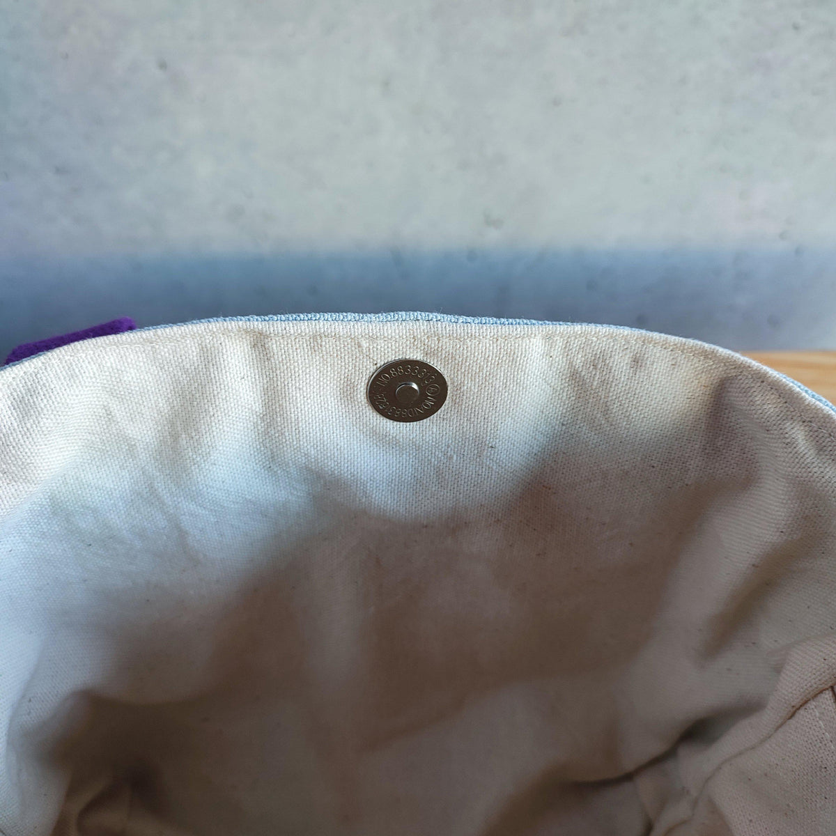 Handcrafted Canvas Bag - Hand-dyed and Patchwork Gioia - Double Pockets-La Cave à Laine
