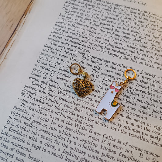 2 Stitch Markers - Llama, Golden-La Cave à Laine