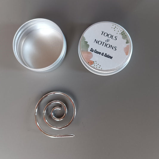 Cable needle - Spiral, silver-La Cave à Laine