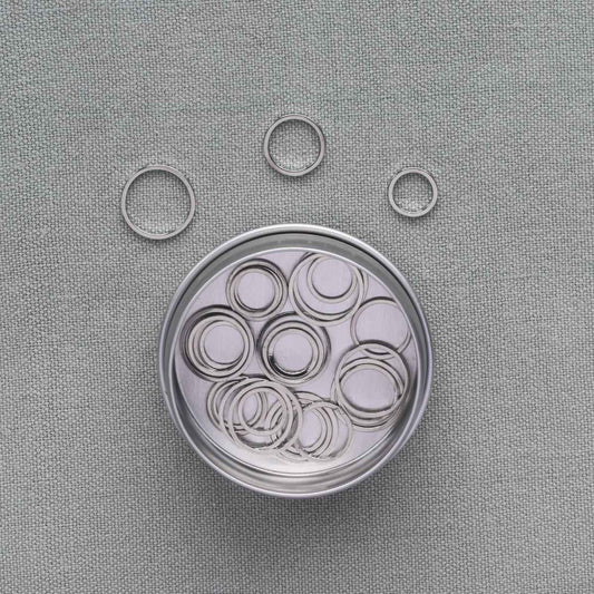 30 Stitch Markers - Circle Mix Silver-La Cave à Laine