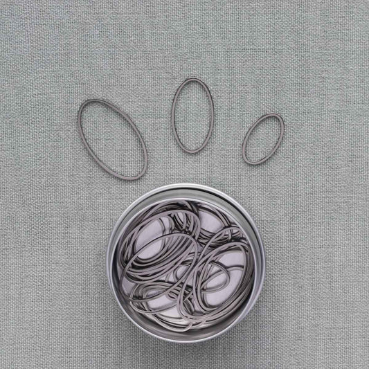 30 Stitch Markers - Oval Mix Silver-La Cave à Laine