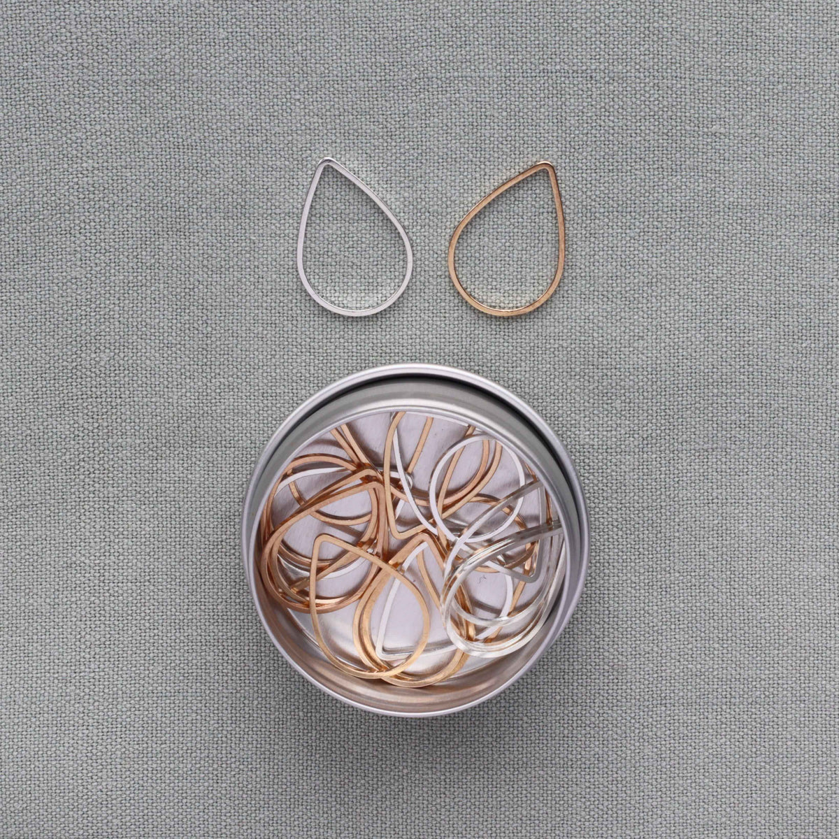 21 Stitch Markers - Teardrop Gold and Silver-La Cave à Laine