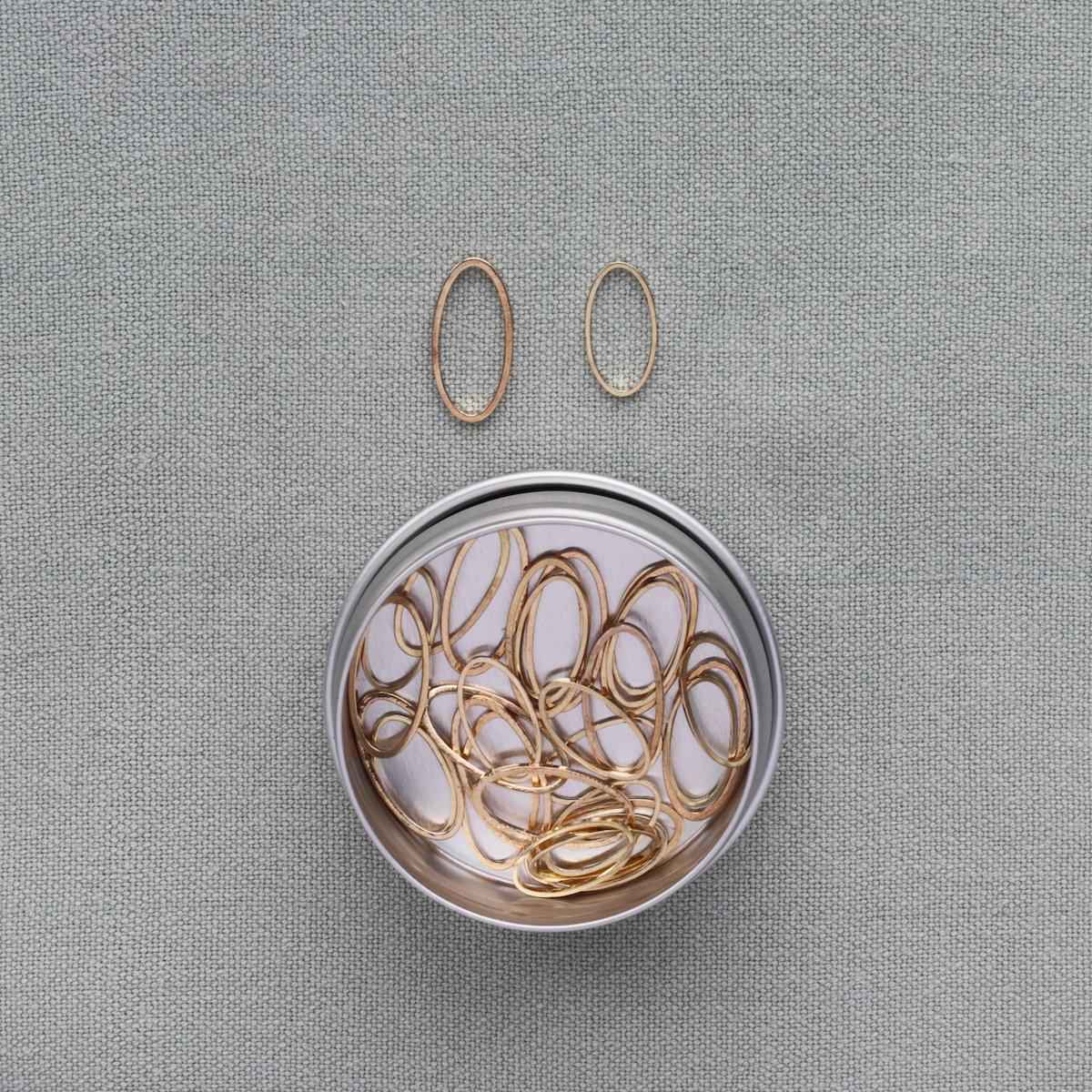 30 Stitch Markers - Oval Mix Gold-La Cave à Laine