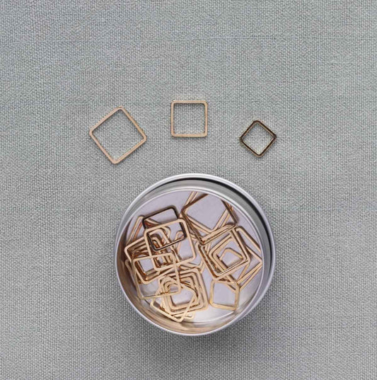30 Stitch Markers - Square Mix Gold-La Cave à Laine