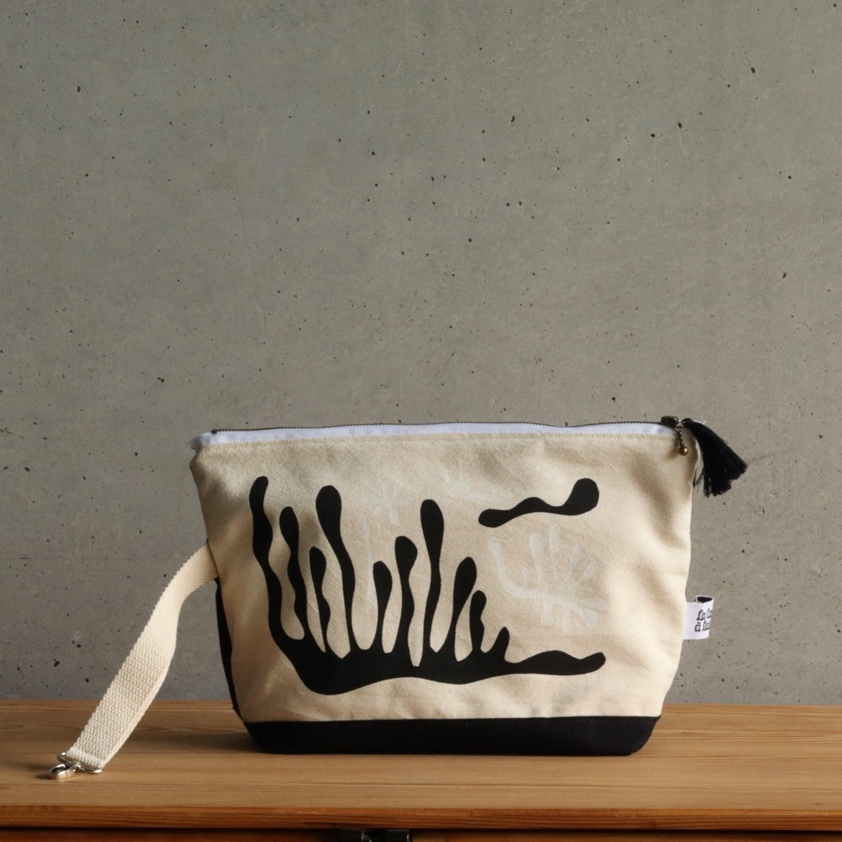 #Bag20 Black&White Wristlet Bag - White-La Cave à Laine