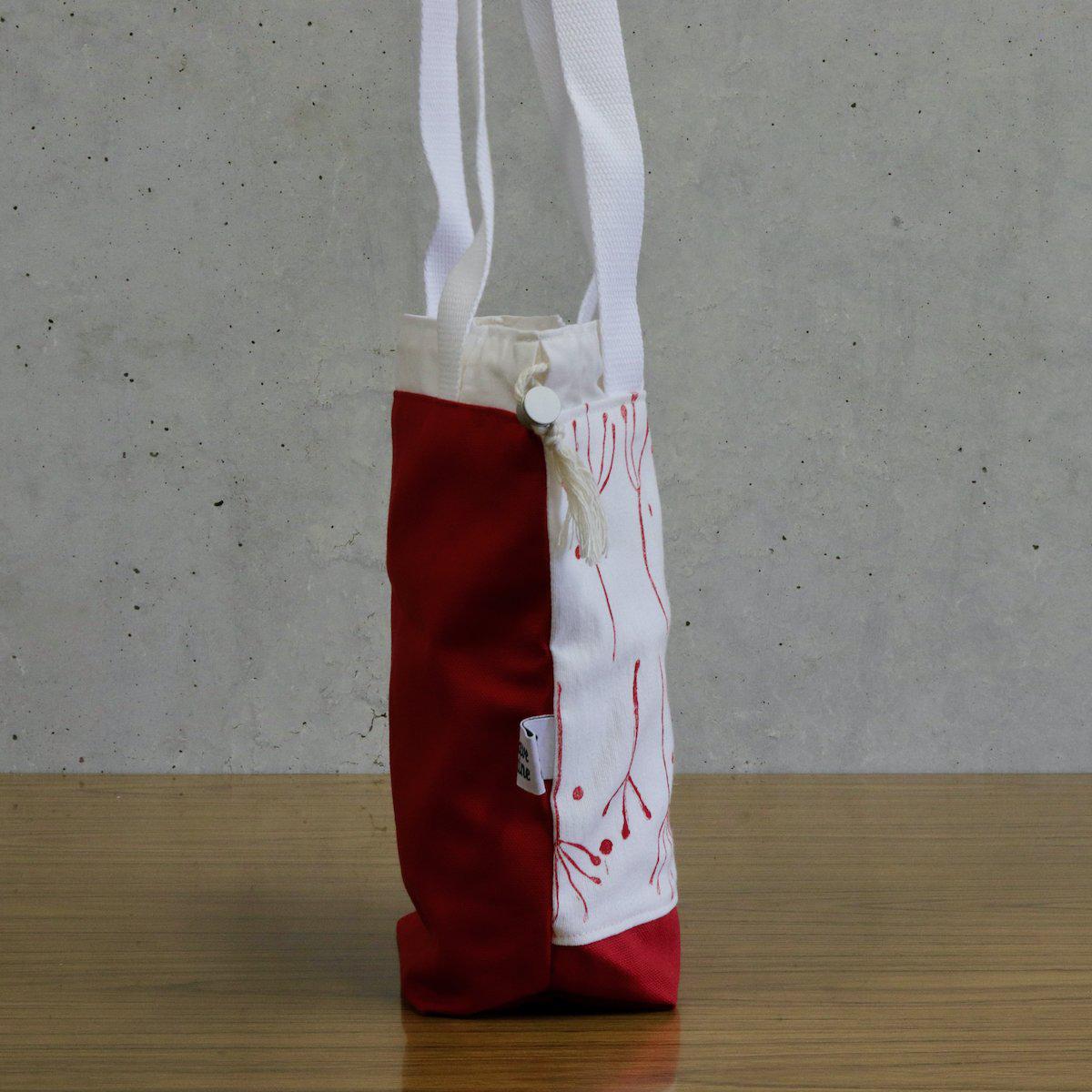 Red Hand-Printed Project Bag - POSSIBLE BLEEDING WHEN WASHED-La Cave à Laine