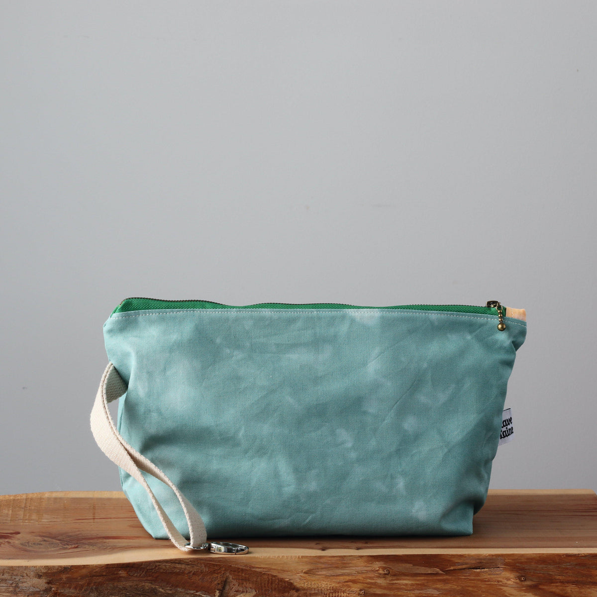 #Bag26 Handcrafted Canvas Bag - Wristlet with zip Jewels - Aventurine-La Cave à Laine