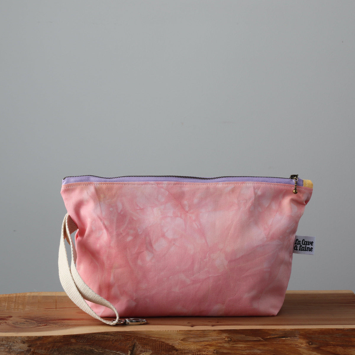 #Bag2 Handcrafted Canvas Bag - Wristlet with zip Jewels - Topaz-La Cave à Laine