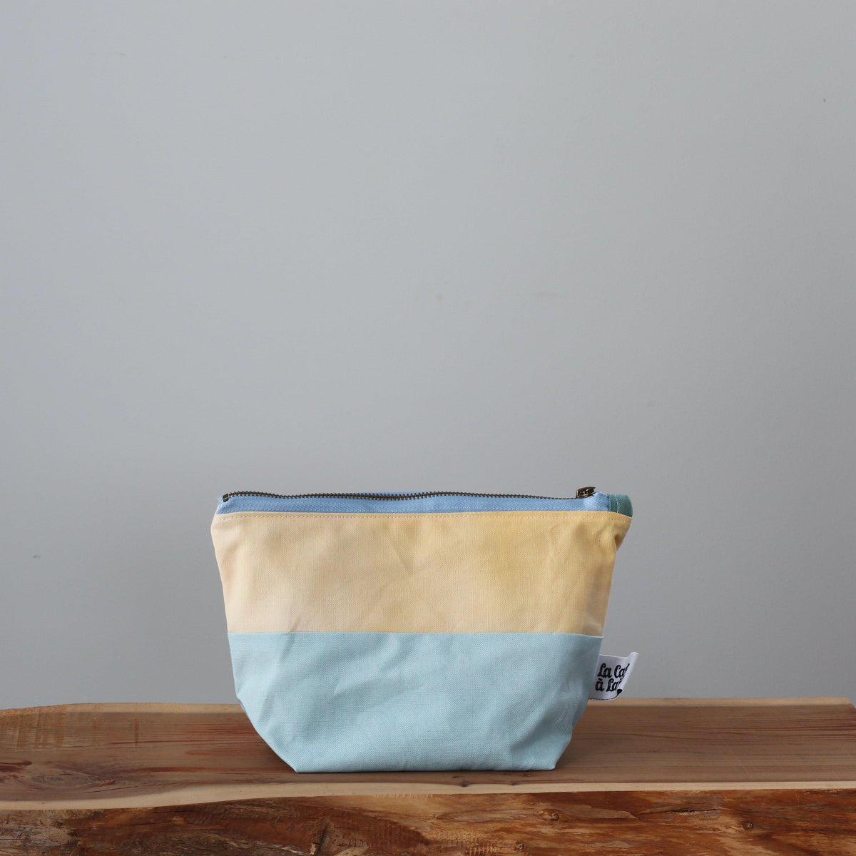 #Bag5 Handcrafted Canvas Pouch - Pouch Jewels - Citrine and Aquamarine-La Cave à Laine