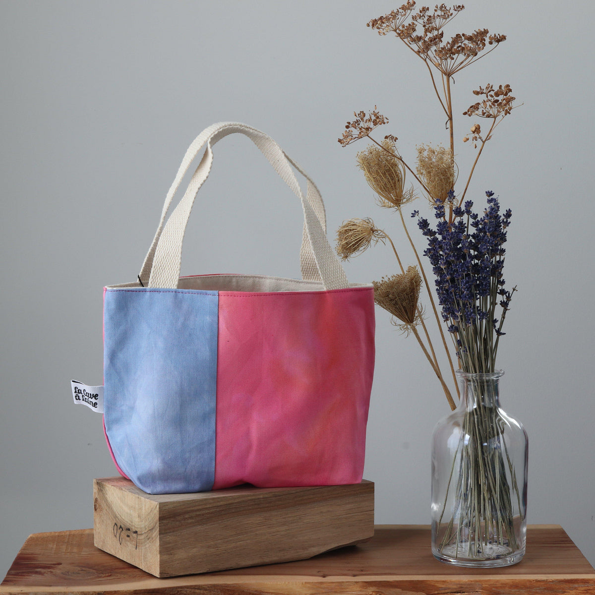 Handcrafted Canvas Bag - Gioia Jewels - Lapis Lazuli and Vesuvianite-La Cave à Laine