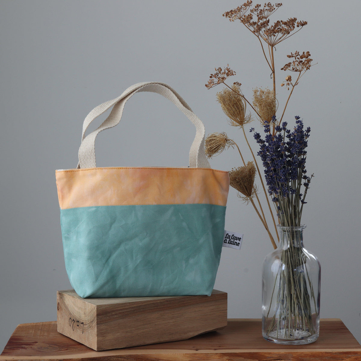 Handcrafted Canvas Bag - Gioia Jewels - Emerald and Orpiment-La Cave à Laine