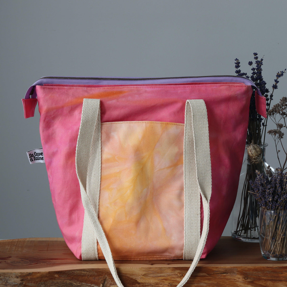 Handcrafted Canvas Bag - Weekender Sicilia - Tramonto-La Cave à Laine