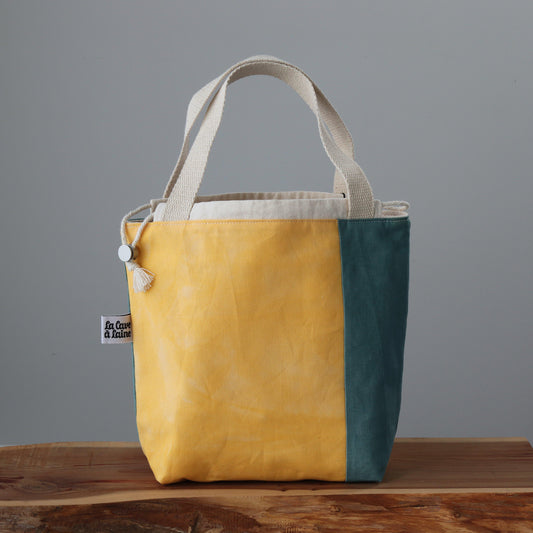 Handcrafted Canvas Bag - SuperGioia Jewels - Citrine and Emerald-La Cave à Laine