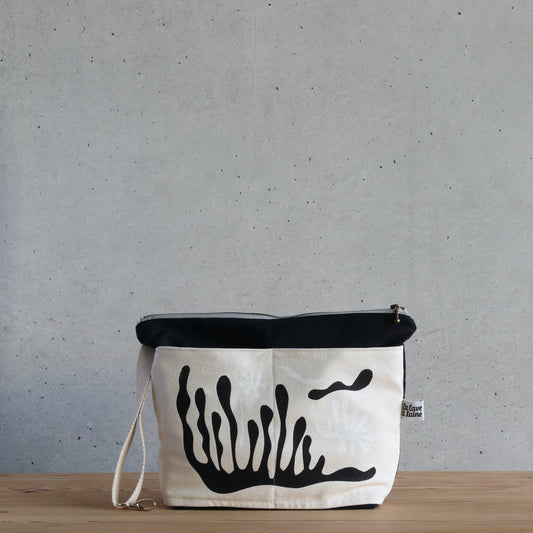 Black&White Wristlet Bag - Grey-La Cave à Laine