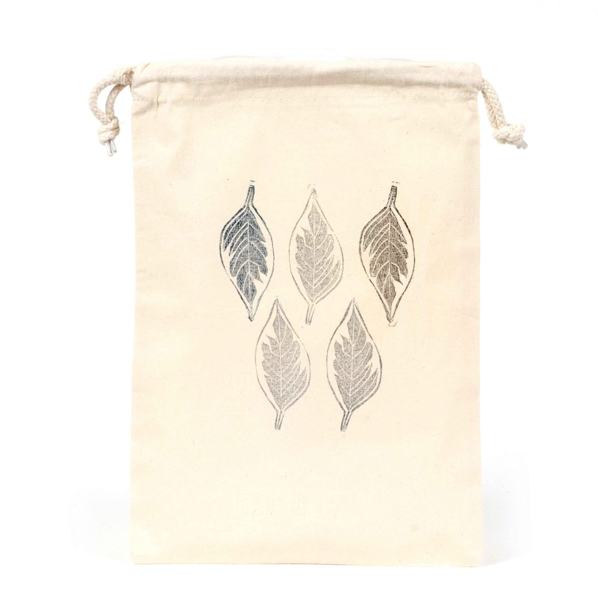 Organic Socks Project Bag, Hand Printed - Foliage | End-of-collection-La Cave à Laine