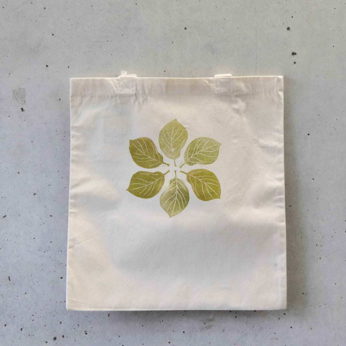 Organic Tote Project Bag, Hand Printed - Foliage-La Cave à Laine