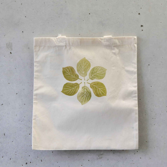 Organic Tote Project Bag, Hand Printed - Foliage-La Cave à Laine