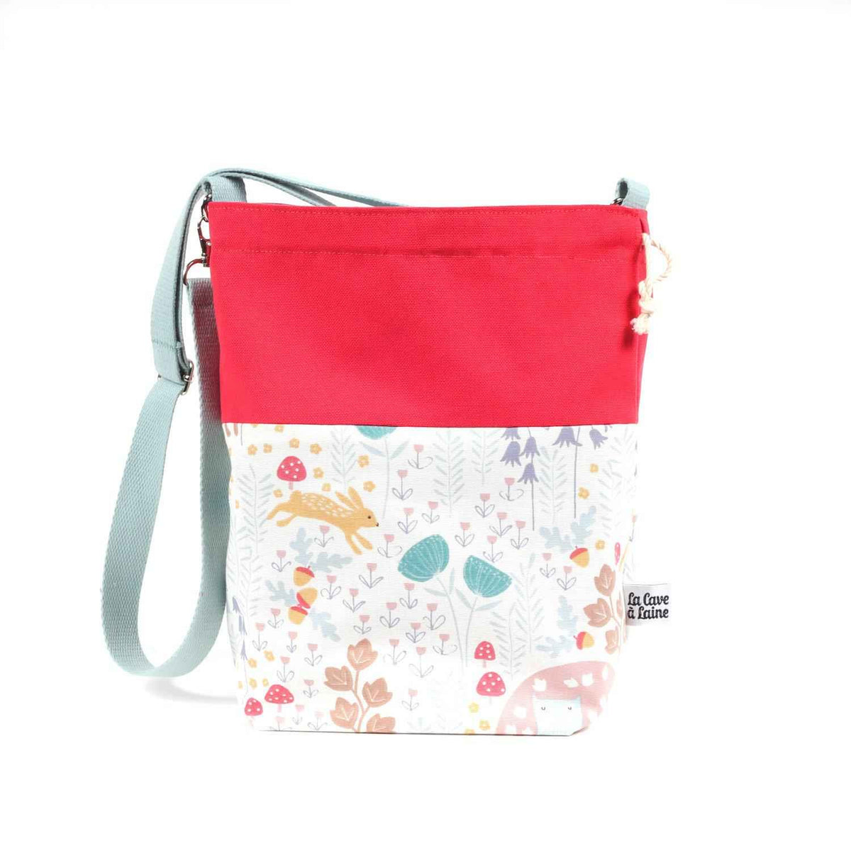 Bucket Project Bag - Crossbody Shoulder Strap, Forest | End-of-collection-La Cave à Laine