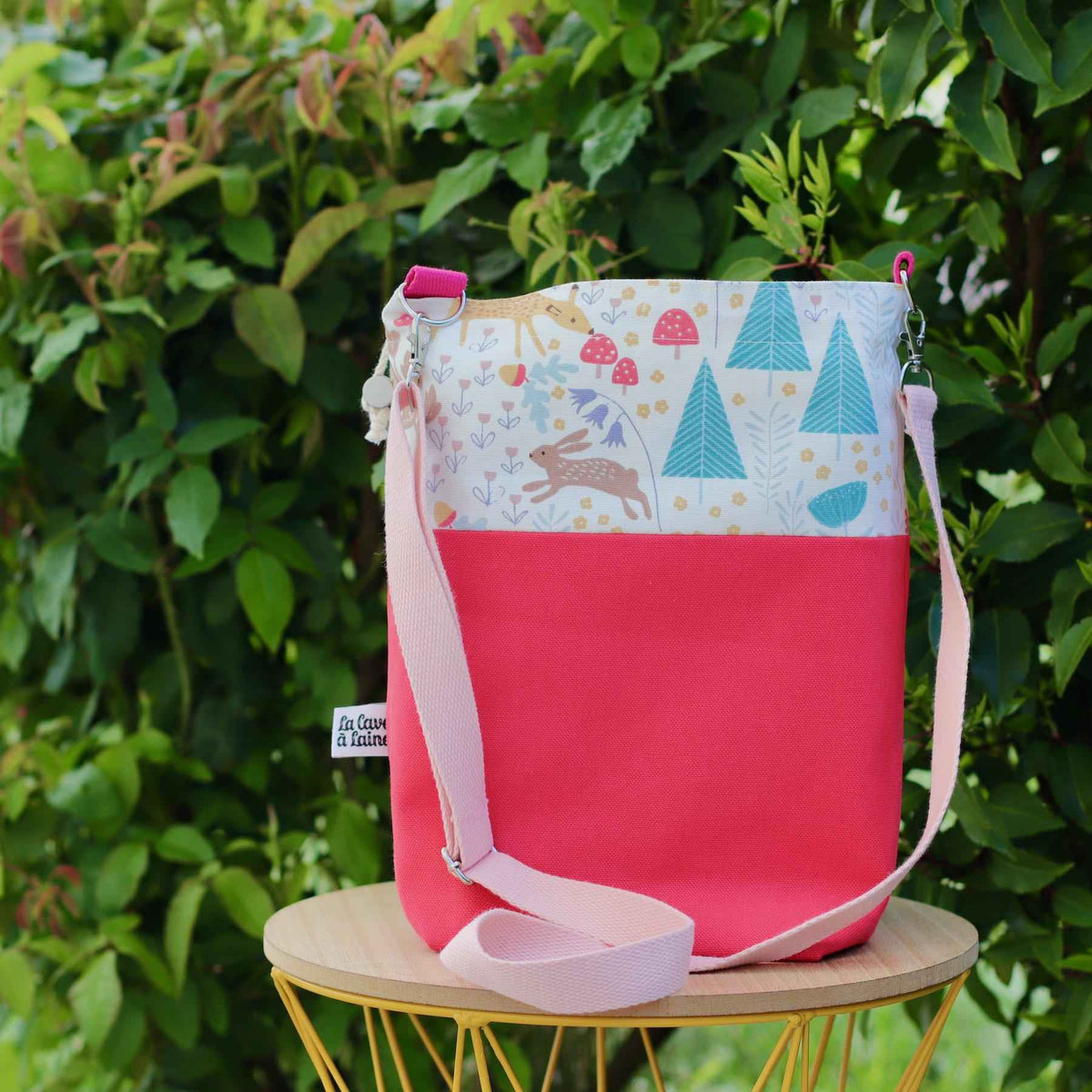 Bucket Project Bag - Crossbody Shoulder Strap, Forest | End-of-collection-La Cave à Laine