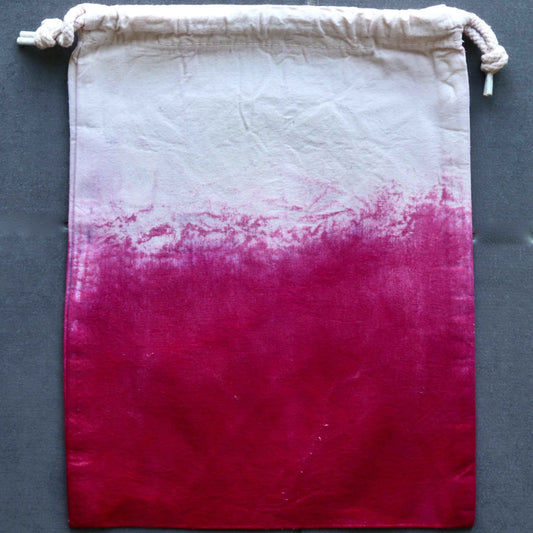 Hand-dyed Organic Cotton Sock Bag - Surprise Bright Pink-La Cave à Laine