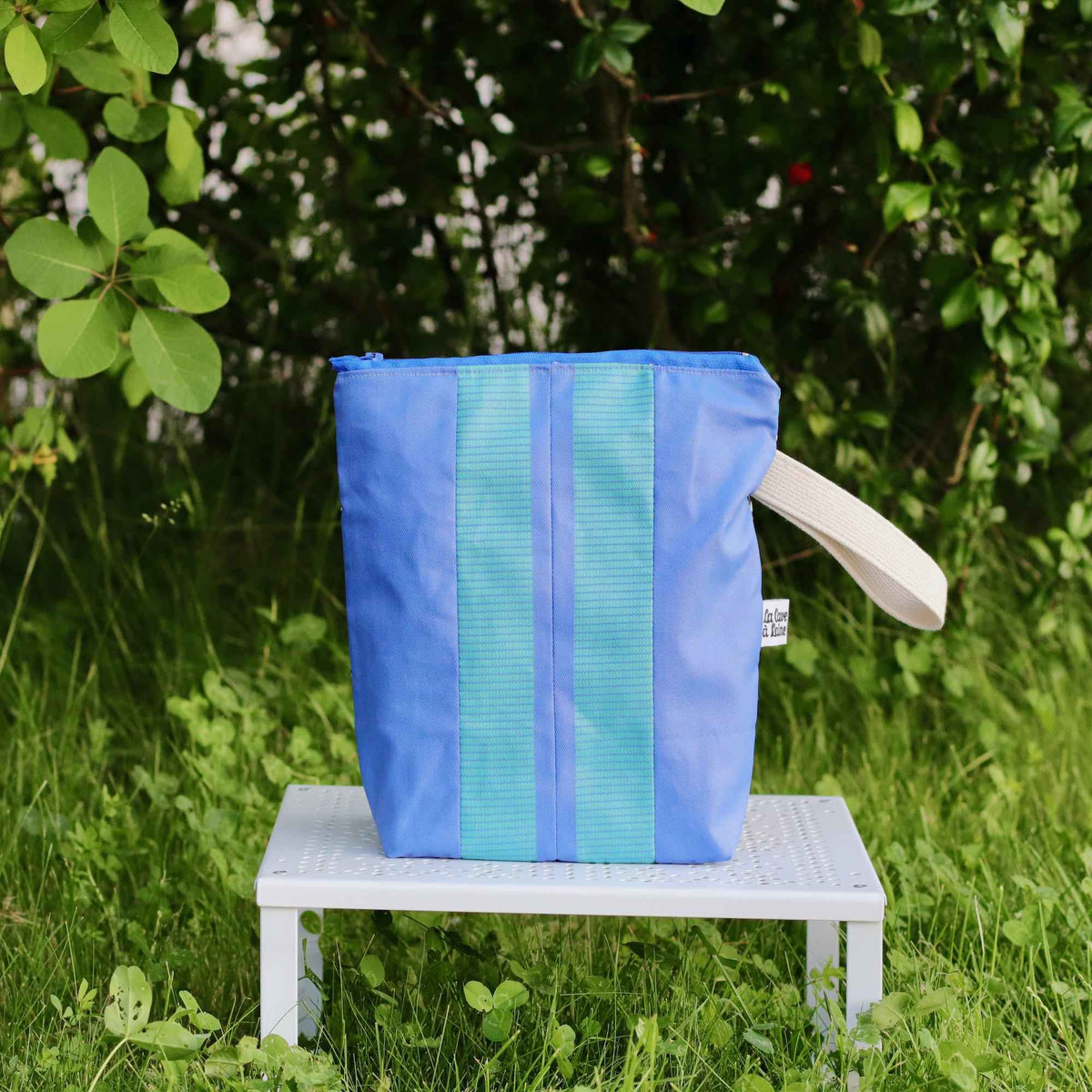 Extra-Large Zipper Pouch - Coated Cotton - END OF COLLECTION-La Cave à Laine