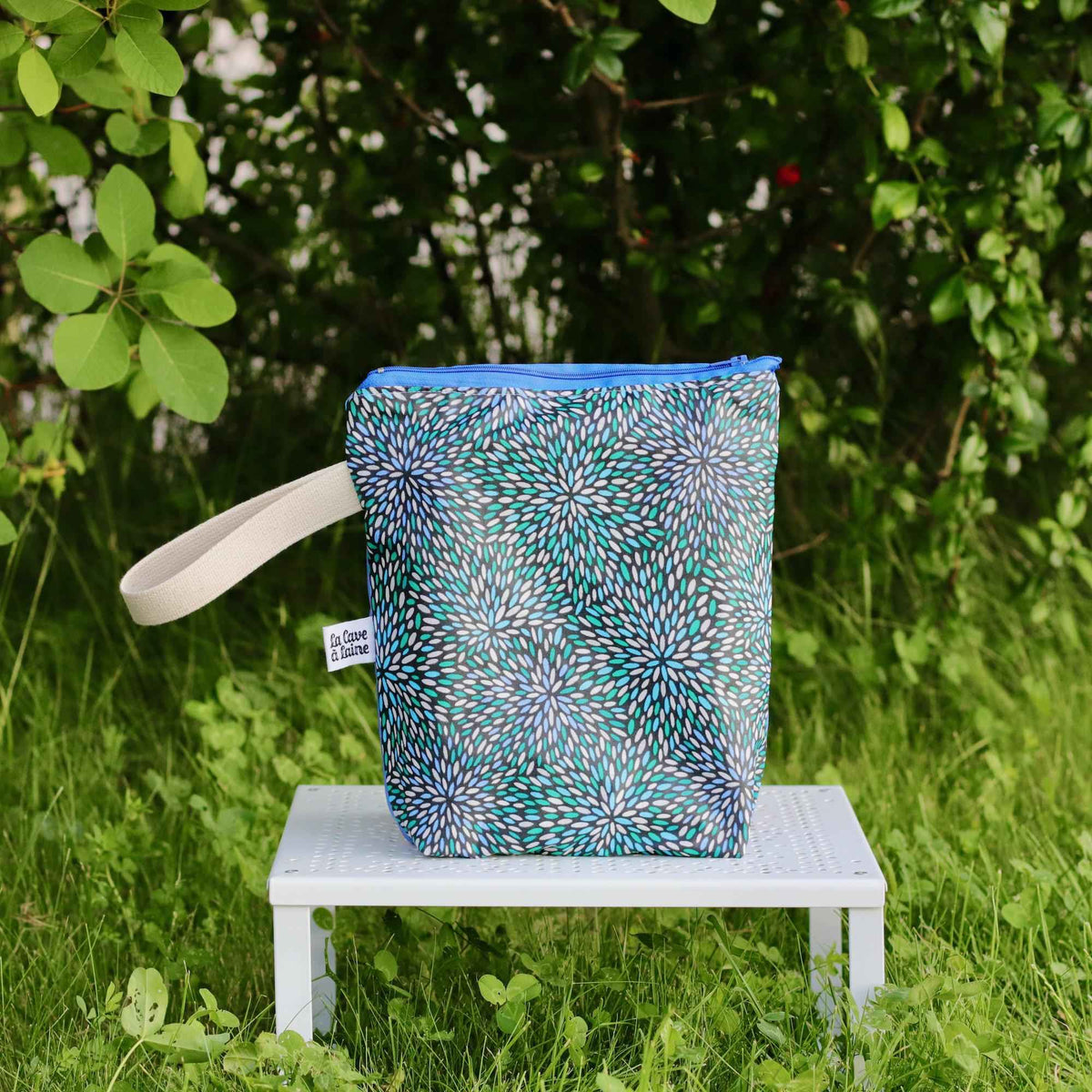 Extra-Large Zipper Pouch - Coated Cotton - END OF COLLECTION-La Cave à Laine