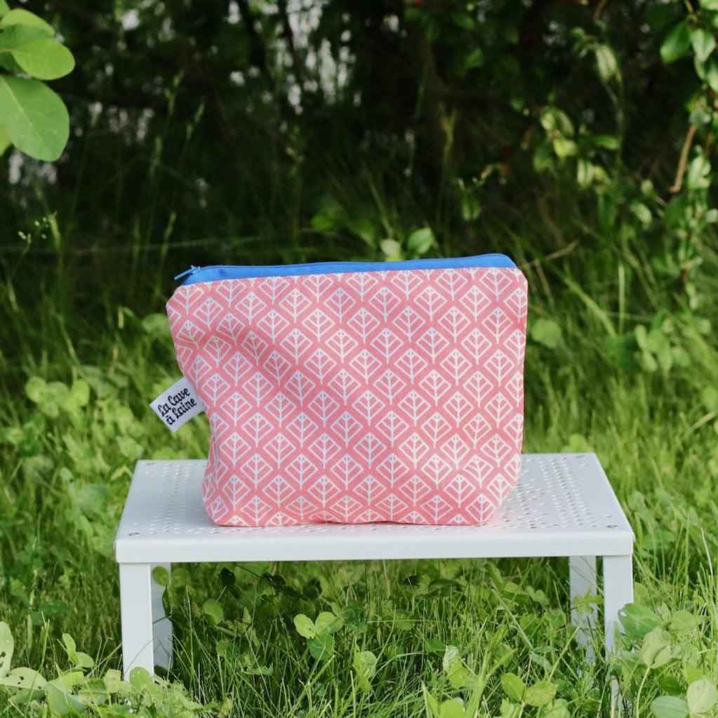 Zip Notion Pouch Large - Orange Losange - END OF COLLECTION-La Cave à Laine