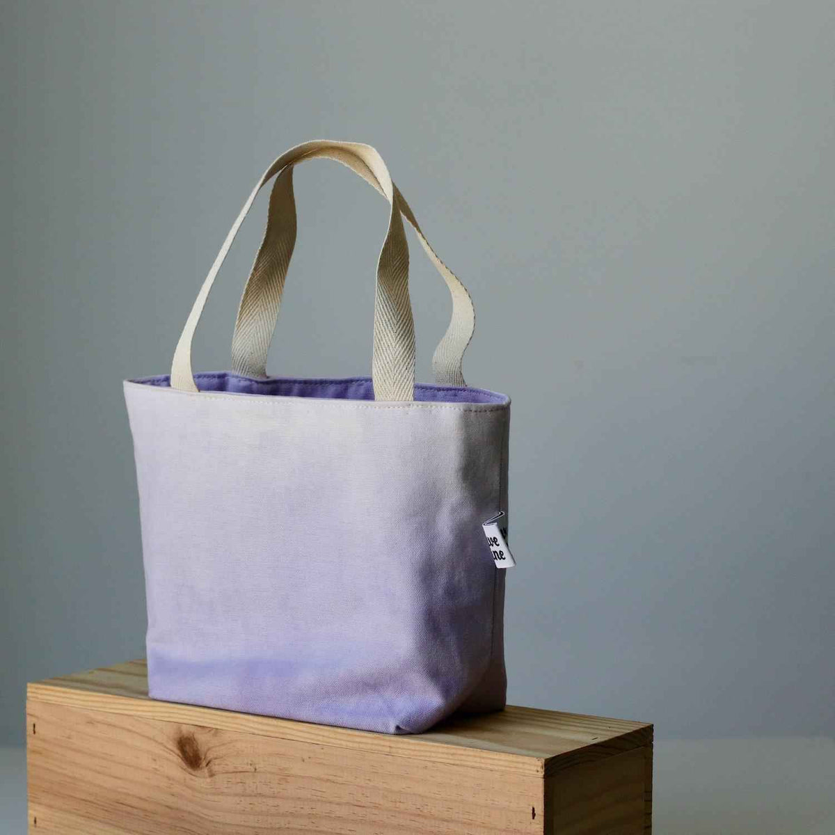 Aquarelle Small Project Bag - Hand-Dyed Organic Cotton, Lavanda - END OF COLLECTION-La Cave à Laine
