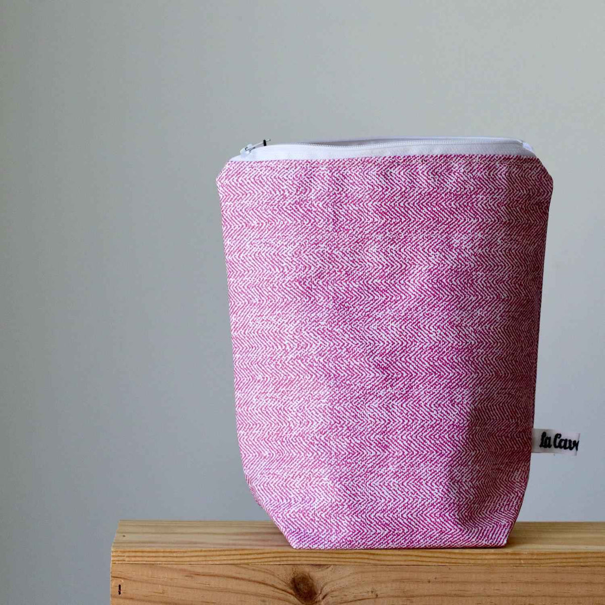 Extra-Large Zipper Pouch - Coated Cotton - END OF COLLECTION-La Cave à Laine