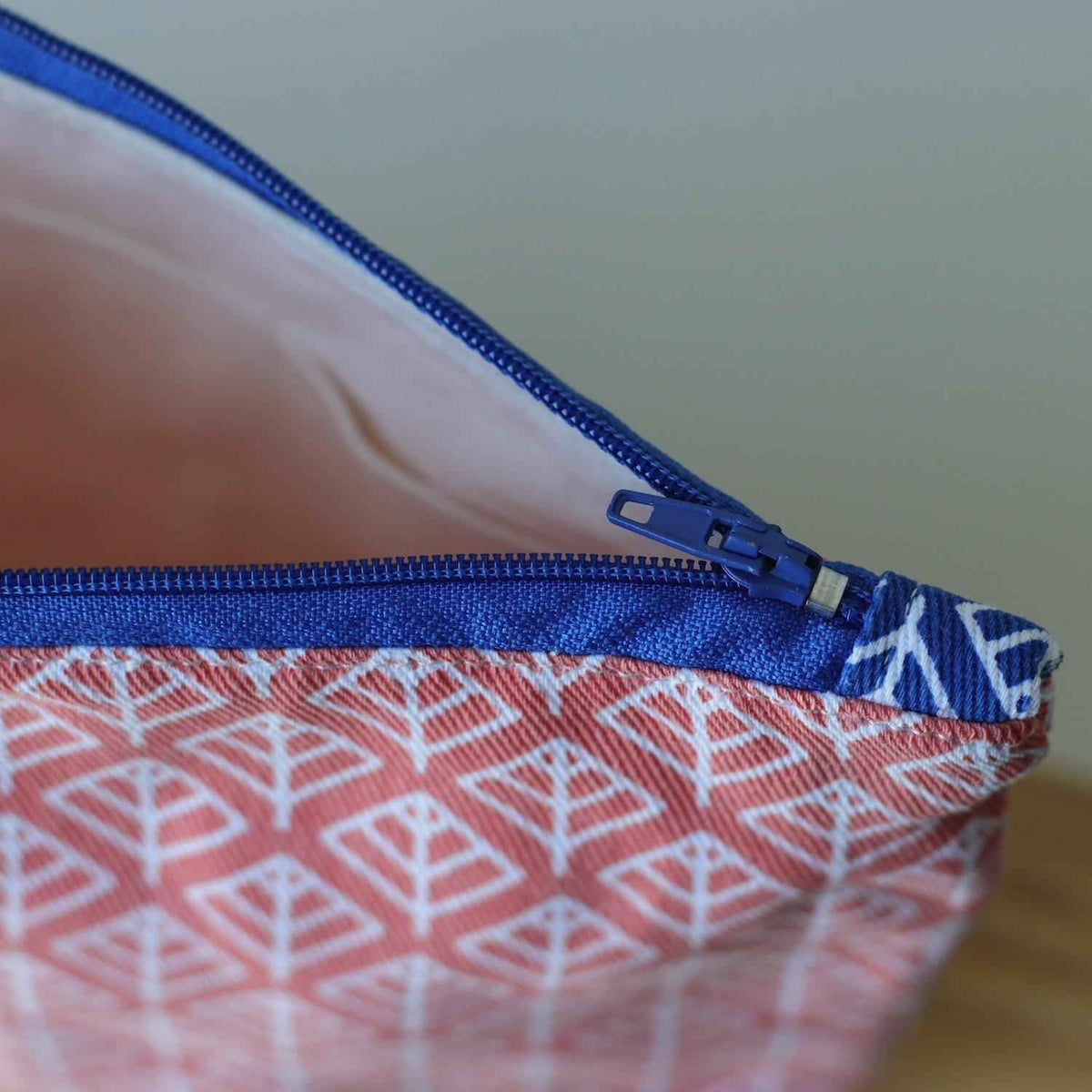 Zip Notion Pouch Large - Orange Losange - END OF COLLECTION-La Cave à Laine