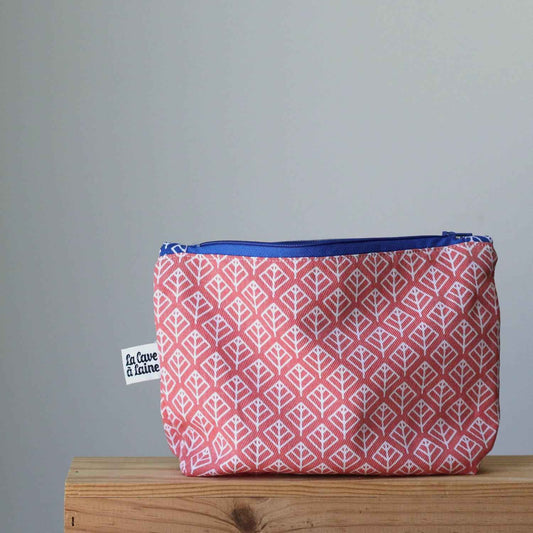 Zip Notion Pouch Large - Orange Losange - END OF COLLECTION-La Cave à Laine
