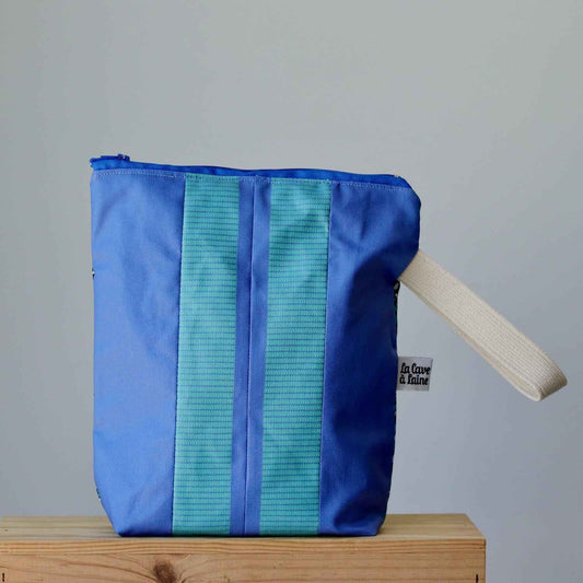 Extra-Large Zipper Pouch - Coated Cotton - END OF COLLECTION-La Cave à Laine